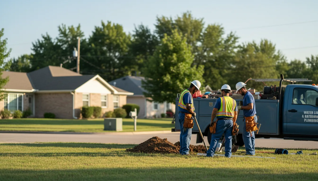 Residential water line and bathroom plumbing service in Galena, MO